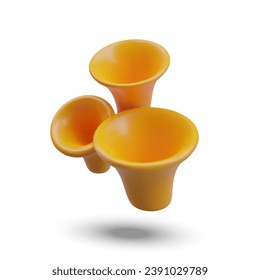 Side view on realistic seaweed in yellow colors. Composition of underwater round plants. Object for game. Vertical vector illustration in 3d style with shadow