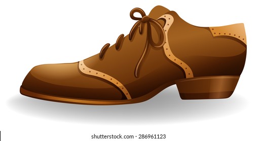 Side view of one side male's brown shoe