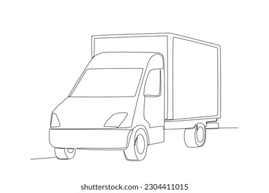 Side view of a pickup truck. Dia do motorista one-line drawing