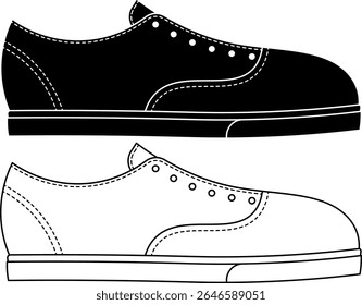 side view Plimsoll shoe icon set