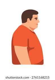 side view of plus size man casual lifestyle illustration