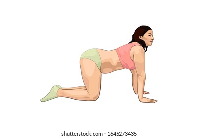 Retrato de la mujer con sobrepeso determinado trabajando