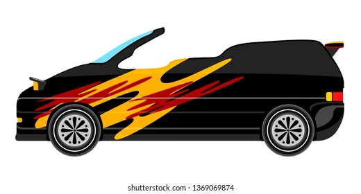Side view of a racing car. Vector illustration design