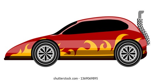 Side view of a racing car. Vector illustration design