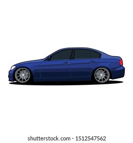 side view realistic Car vector illustration 