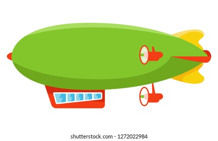 Side view of retro zeppelin airship