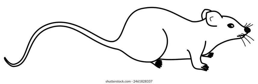 Side view rodent symbol, outline