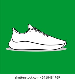 Side view running shoes image template with transparent background or green background, you can put any design you like on the image. This vector image is free to use.