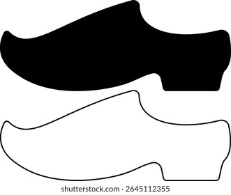 vista lateral sabot sapato ícone set