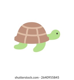 Side view of a sea turtle swimming with outstretched flippers in a flat design style. Suitable for wildlife scenes, calm ocean backgrounds, or nature branding.