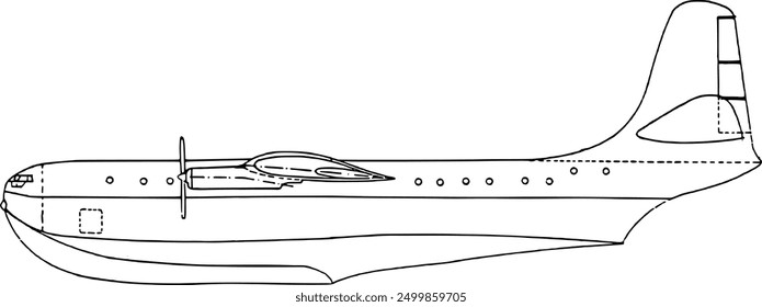 Side View Seaplane Vector Illustration