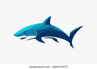 side view of Shark character Vector Illustration Logo Template