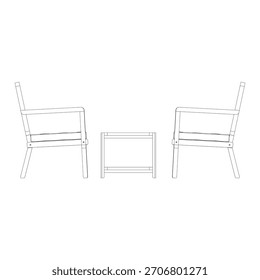Side view showing the sofa profile and the slim rectangular coffee table placed at the center of the seating arrangement.