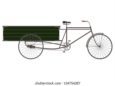 Side view at the silhouette of an empty bicycle rickshaw.