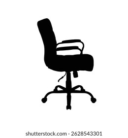 Side view silhouette of gaming chair vector