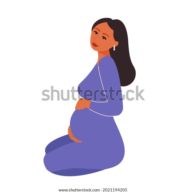 Side View Silhouette Pregnant Woman Belly Stock Vector (Royalty Free