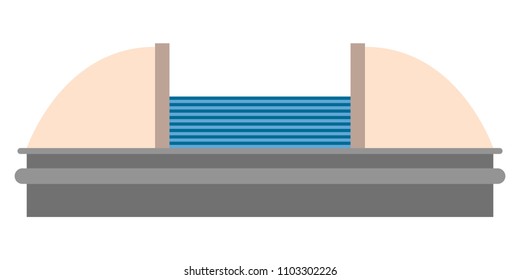 Side view of a soccer stadium