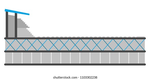 Side view of a soccer stadium