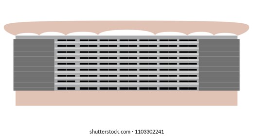 Side view of a soccer stadium