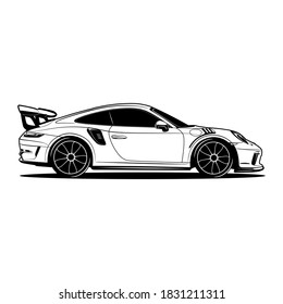 side view sport car vector illustration for conceptual design