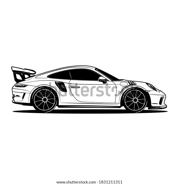side view sport car vector illustration for\
conceptual design