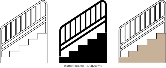 Seitenansicht Treppengeländer Symbolsatz