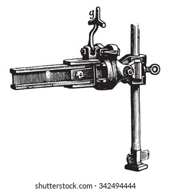 Side view of the stem of the front end of Eckert and its relationship with age, vintage engraved illustration. Industrial encyclopedia E.-O. Lami - 1875. 