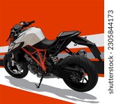 Side View Of Street Fighter Superbike Vector. This Image suitable for bike, motorcyle, street bike, race,r acing, helmet, touring, tour, ride, riding and community content. 