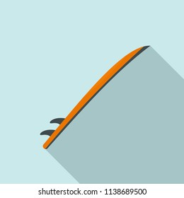 Side view of surfboard icon. Flat illustration of side view of surfboard vector icon for web design