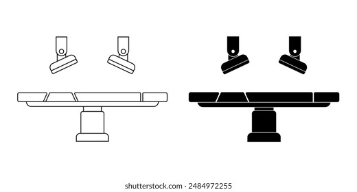 side view surgical table icon set