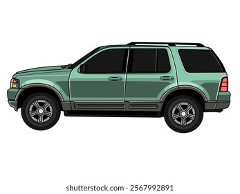 Side view of a SUV off road car vector illustration