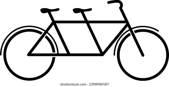 side view Tandem bicycle flat icon