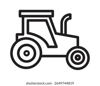 Side view of tractor with large wheels