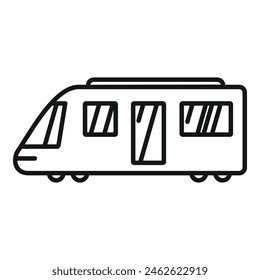 Side view train icon outline vector. Fast speed move. Modern metro