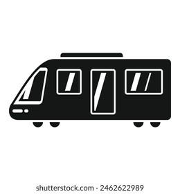 Side view train icon simple vector. Fast speed move. Modern metro