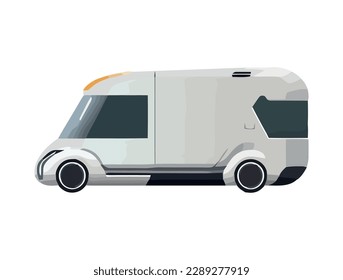Side view of truck delivering cargo icon isolated