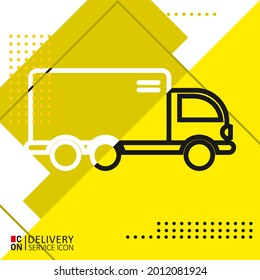 Side view of truck. Vector image of delivery service icon.
