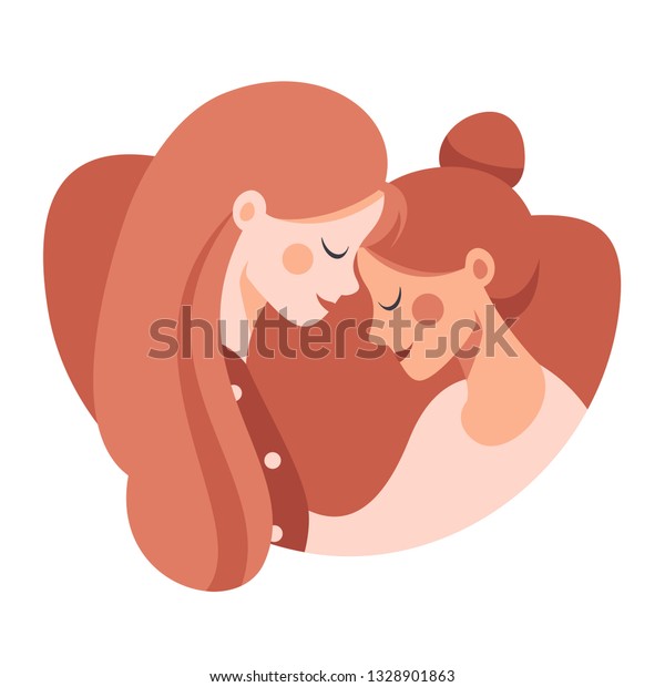 Vector De Stock Libre De Regalias Sobre Vista Lateral De Dos Hermanas Felices1328901863