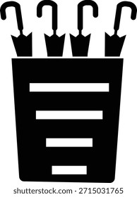 side view Umbrella stand icon set. Umbrella Stand sign. flat style.