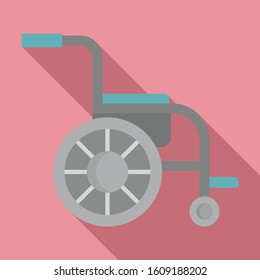 Side view wheelchair icon. Flat illustration of side view wheelchair vector icon for web design