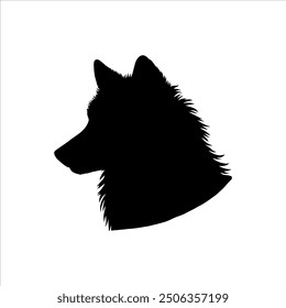 Side view wolf head silhouette vector illustration design on white background.
