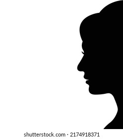 side view of woman face vector illustration