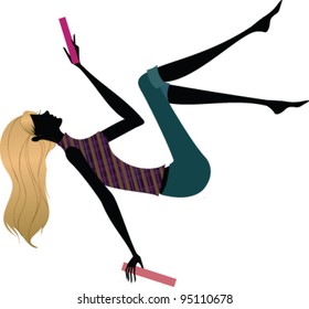 side view of woman lying