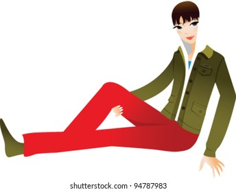 Side view of woman sitting