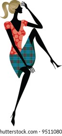 side view of woman sitting