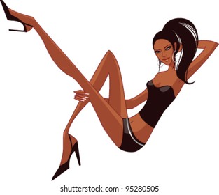 side view of woman sitting