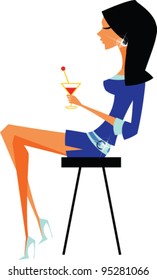 side view of woman sitting