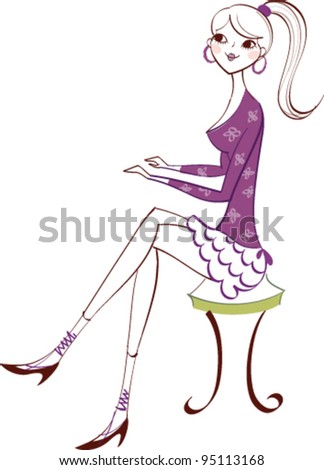 side view of woman sitting