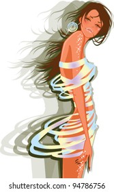side view of woman smiling