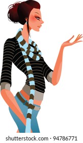 side view of woman smiling